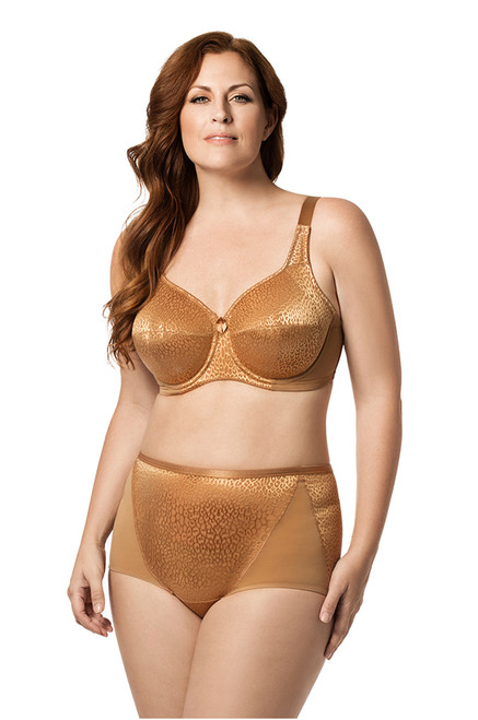 Elila Leopard Pattern Lace Mesh Softcup Bra in Mocha - Busted Bra Shop