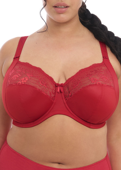 Elomi Morgan Stretch Lace Banded Underwire Bra in Haute Red