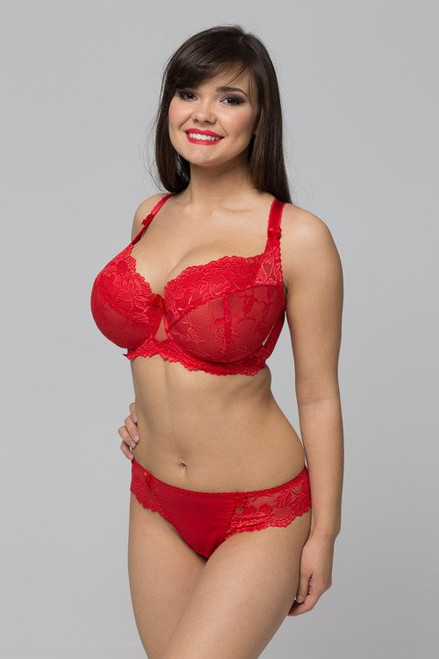 Ewa Michalak Koronkowa Full Cup Bra in Scarlet