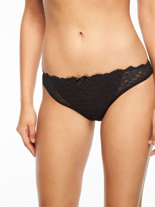 Chantelle Rive Gauche Lace Bikini Panty in Black (11)