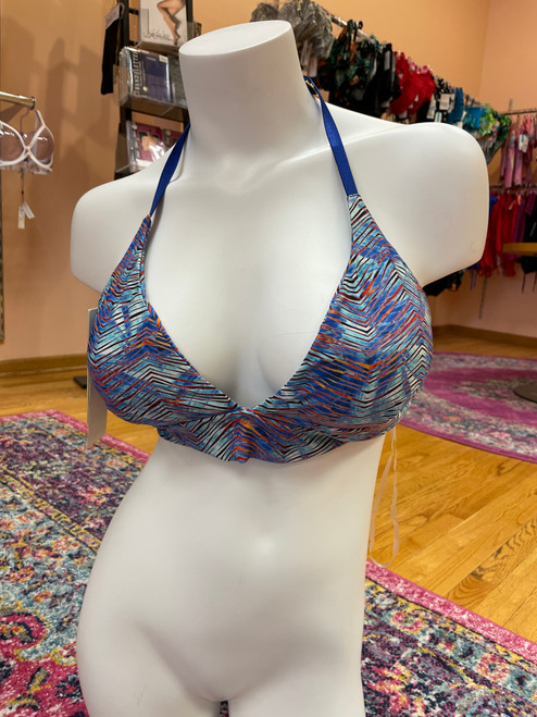 Aerin Rose Wrap Banded Fixed Triangle Bikini Swim Top in Alps Print *FINAL SALE-LCC*