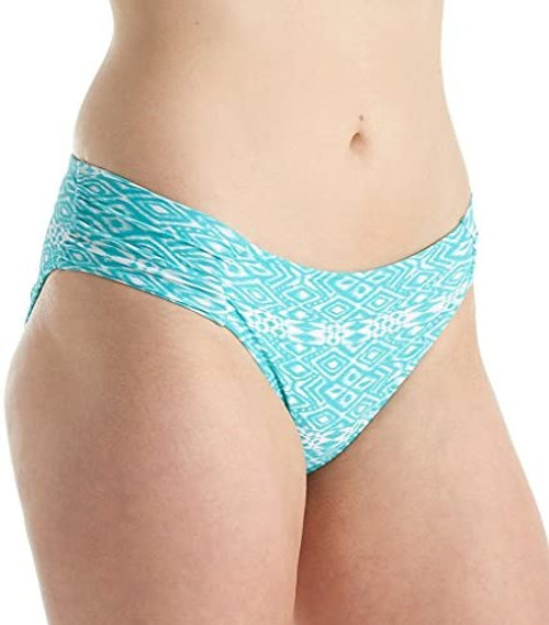 Cleo Hattie Gather Pant Swim Bottom in Aqua/White FINAL SALE NORMALLY $36.99