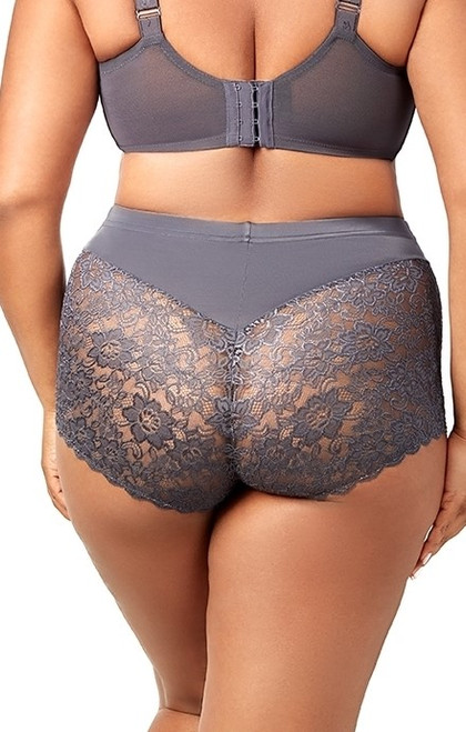 Elila Stretch Lace Cheeky Panty in Steel Gray