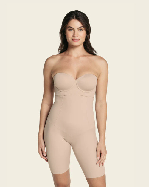 Leonisa Extra High-Waisted Moderate Shaper Short in Beige