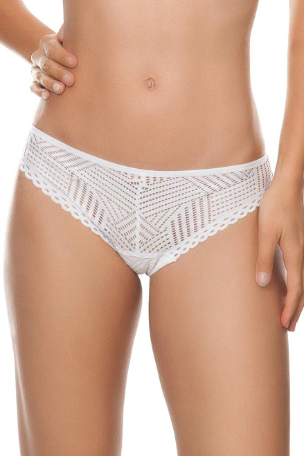 Antigel Tressage Graphic Thong in Tressage Blanc