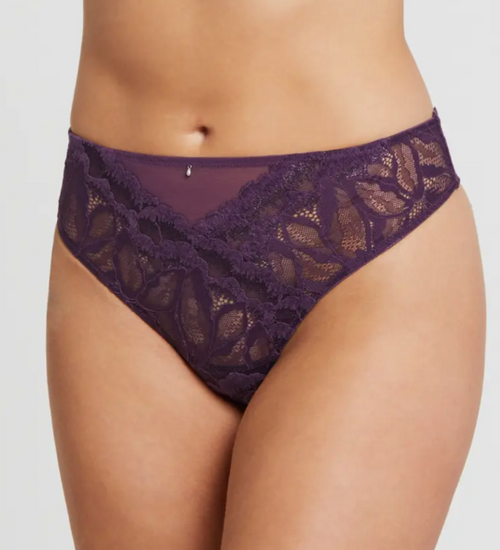 Montelle Royale Lace Thong in Pinot