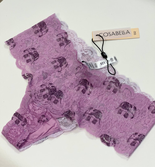 Never Say Never Printed Comfie Thong in Neela Flower Elephant FINAL SALE (40% Off)