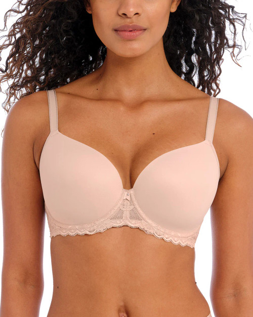 Offbeat Underwire Plunge Moulded Bra in Natural Beige (NAE)