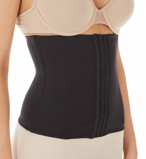 Microfiber Front Hook Waist Cincher in Black