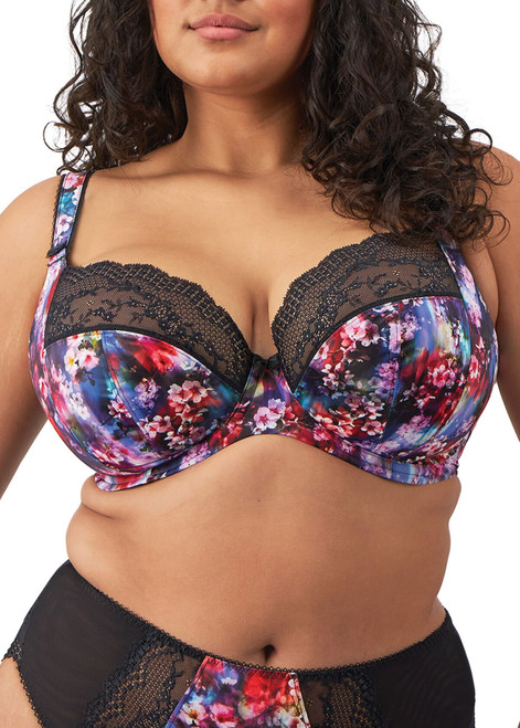 Lucie Underwire Stretch Plunge Bra in Cherry Blossom