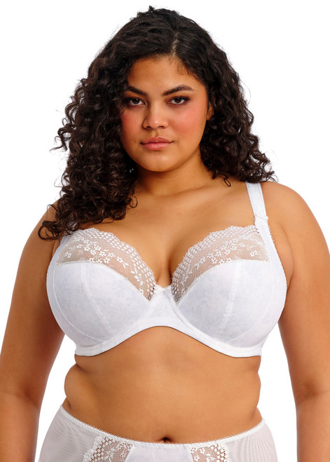 Lucie Underwire Stretch Plunge Bra in White