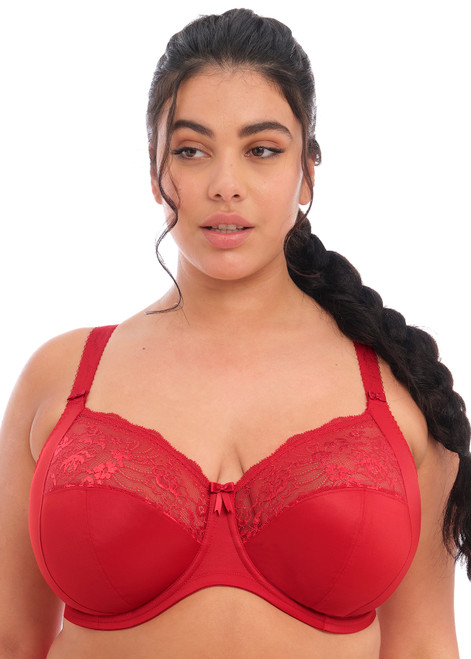 Morgan Stretch Lace Banded Underwire Bra in Haute Red