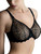 Seamless full busted embroidered French bra in black