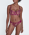 Delicate eyelash magenta lace balconnet bra and matching thong