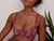 Delicate eyelash magenta lace balconnet bra and matching thong