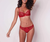Red guipure lace unlined bra and panty by Simone Perele
