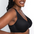 Curvy Couture Sheer Mesh Plunge T-Shirt Bra in Black