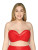 Curvy Kate Sheer Class Bandeau Bikini Swim Top in Red FINAL SALE (60% Off)