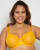 Curvy Couture Sheer Mesh Full Coverage Unlined Underwire Bra in Saffron