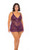 Oh La La Cheri Valentine Soft Cup Babydoll with Lace in Italian Plum