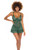 Oh La La Cheri Valentine Soft Cup Babydoll with Lace in Dark Green