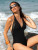 Lise Charmel Ajourage Couture Plunging Back Swimsuit in Noir