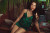 Satin Cami & Shorts Set in Emerald Damask Satin Cami & Shorts Set in Emerald Damask
