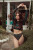 Burnout Mesh High Leg Brief in Black/Faded Emerald Burnout Mesh High Leg Brief in Black/Faded Emerald
