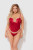 Brigeta Satin Plunge Push Up Bustier & G-String Set in Crimson Red Brigeta Satin Plunge Push Up Bustier & G-String Set in Crimson Red