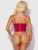 Brigeta Satin Plunge Push Up Bustier & G-String Set in Crimson Red Brigeta Satin Plunge Push Up Bustier & G-String Set in Crimson Red