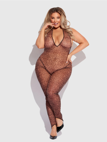 Chantal Leopard Mesh Catsuit