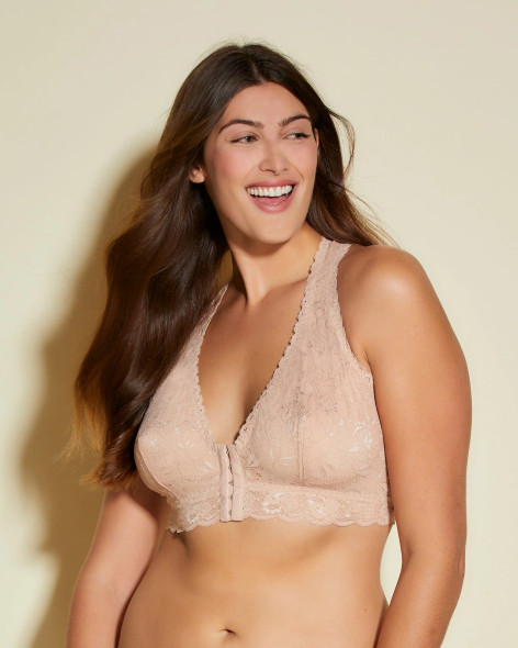 Never Say Never Curvy Post-Surgical Front Closure Bralette in Sette