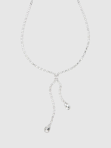 Rhinestone Dangle Clamps in Silver