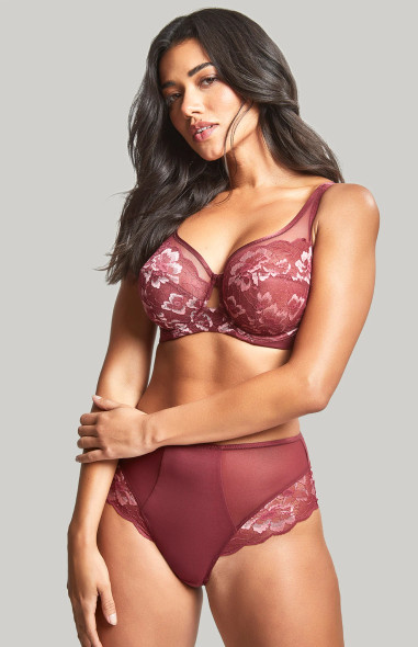 Sabrina High Apex Balconnet Bra in Red Rose