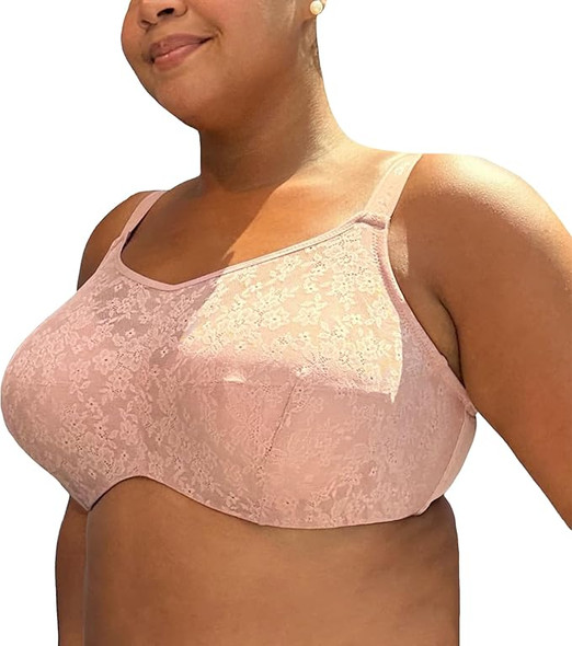 Floral Lace Cami Underwire Bra in Dusty Rose