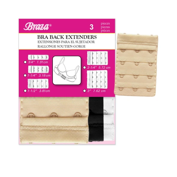 3 Hook Bra Back Extenders - 3 Piece