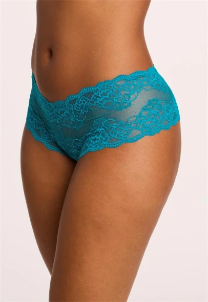 Lace Cheeky Boyshort in Tourquise