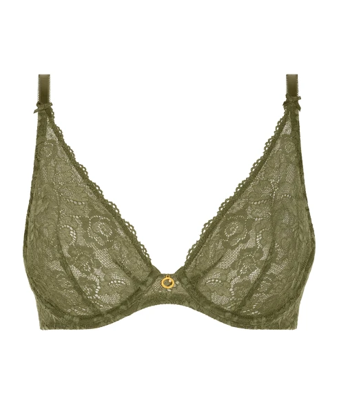 Underwire Triangle Bra Rosessence in Moss 2KF12