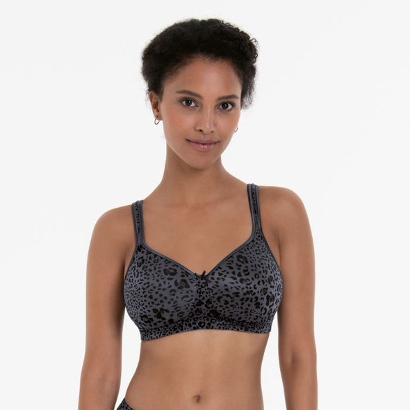 Tonya Art Padded Wirefree/Post-Mastectomy Bra in Anthracite