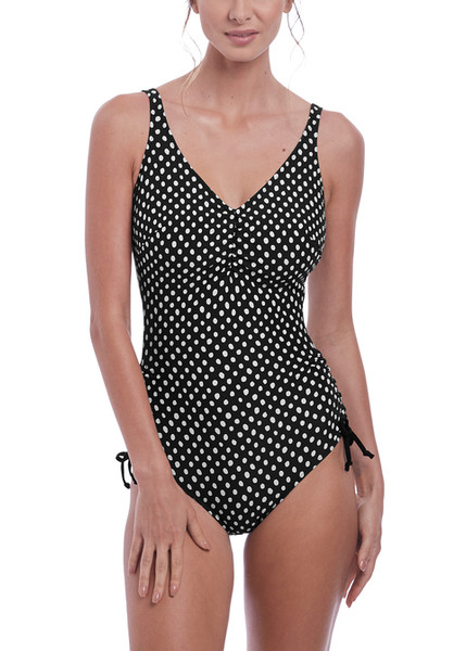 Santa Monica Underwire V-Neck One Piece Swimsuit in Black & White FINAL SALE NORMALLY $134 Santa Monica Underwire V-Neck One Piece Swimsuit in Black & White FINAL SALE NORMALLY $134