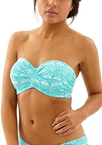 Hattie Bandeau Swim Top in Aqua/White FINAL SALE NORMALLY $66.99 Hattie Bandeau Swim Top in Aqua/White FINAL SALE NORMALLY $66.99