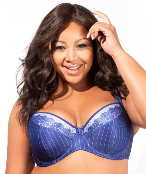 Balcony Underwire Bra in Blue Pinstripe Balcony Underwire Bra in Blue Pinstripe