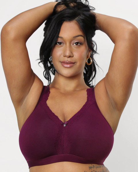 Cotton Luxe Wirefree Bra in Purple Velvet Cotton Luxe Wirefree Bra in Purple Velvet