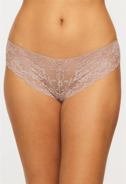 Signature Lace Brazilian Panty in Moonshell Signature Lace Brazilian Panty in Moonshell