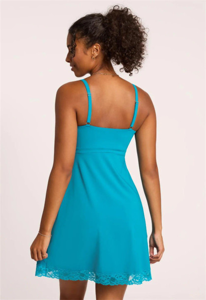 Full-Bust Support Chemise in Turquoise