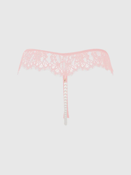Jocelyn Lace & Pearl Crotchless Thong