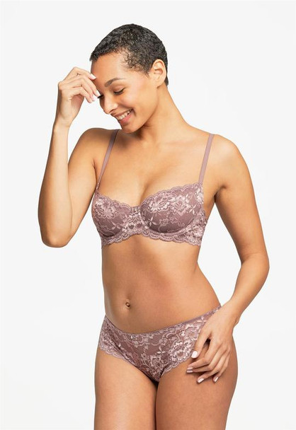 Flirt Demi Lace Bra in Almond Spice/Pink Pearl