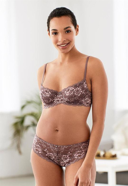 Flirt Demi Lace Bra in Almond Spice/Pink Pearl