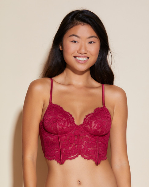 Magnolia Longline Underwire Bra in Deep Ruby FINAL SALE (40% Off)