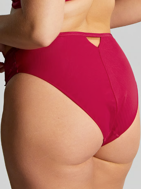 Josephine High Leg Brief in Magenta/Latte